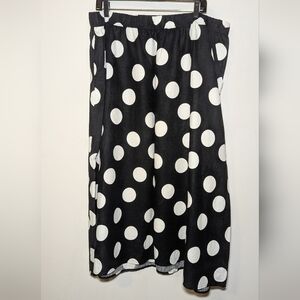Tabitha Brown for Target Black and White Polka Dot Midi Skirt Women's Size 1X